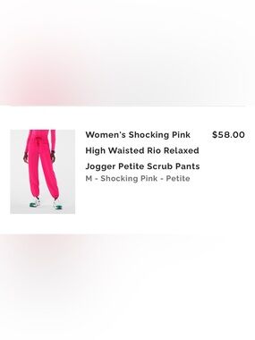 Figs Women's Shocking Pink High-Waisted Rio Relaxed Jogger Scrub Pants